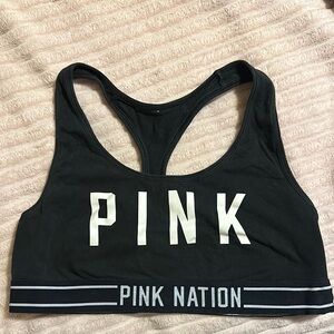 PINK Victoria's Secret Nation Black Sports Bra